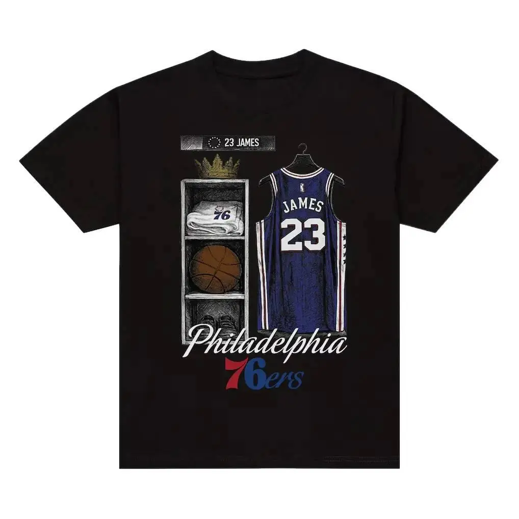 [Sale Up To 50%] Unisex Women's LeBron James 76ers Locker Room Graphic T-Shirt - Basketball Legend Inspired Vintage Shirt, Philadelphia Sports Streetwear, Retro Athletic Short-Sleeve Top, Casual Fan Gift, Graphic T Shirts, Vintage Shirts
