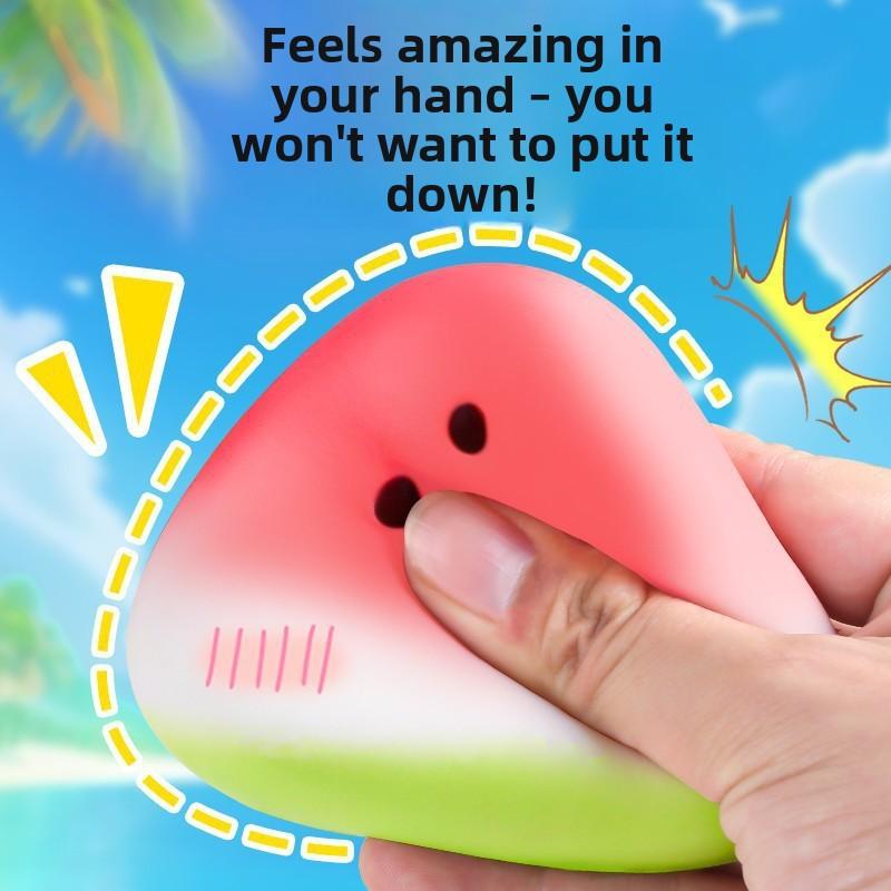 Super Soft Watermelon Squishy Slow Rebound Wet Texture Fidget Toy, Stress Relief Anti-Anxiety Desk Decor, Kawaii Gift for Teens Girls, Calm Sensory Toy for School Office Home, Satisfying Squishy Fun