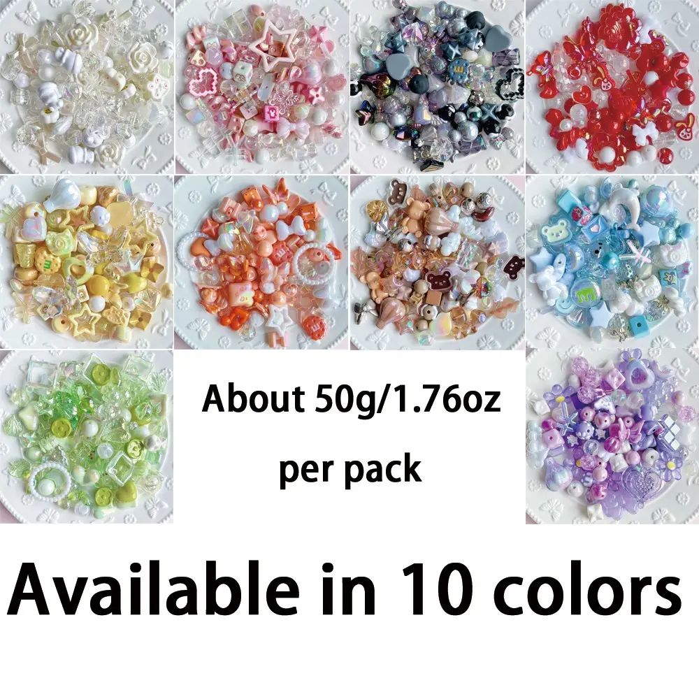 50g DIY Vintage Baroque Acrylic Beads Pack, Necklace Bracelet Jewelry Accessories, Perfect for Crafting and Decorative Projects