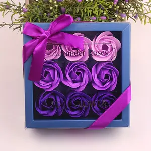 Boxed Set Of 9 Rose Soap Flowers, A Permanent Keepsake And A Great Gift Option, Can Be Decorated With Dried Flowers, Making It An Ideal Present For Mother'S Day, Birthdays, And Various Festive Occasions