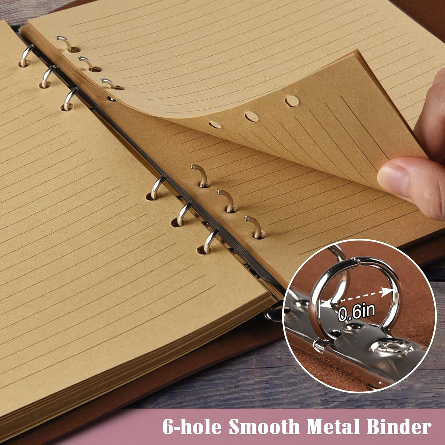 Leather Journal Notebook, Refillable Writing Journal Diary Planner, Gifts For Women,Men, Girls, Sister, Friends (, A5-9.3''x6.3'')