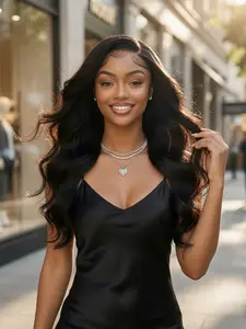 Put On And Go 5x5 HD Transparent Lace Front Human Hair Wig Body Wave 180% Density Pre Plucked Pre Cut Glueless Daily Beginner Wig
