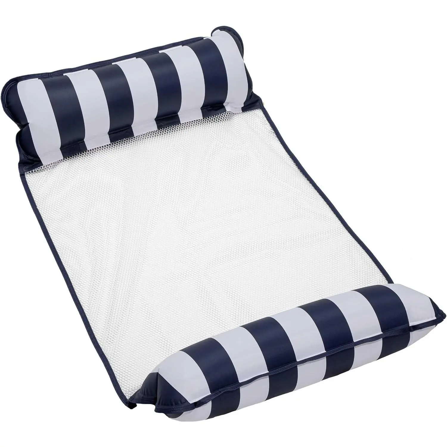 4-in-1 Monterey Hammock Pool Float & Water Hammock – Multi-Purpose Inflatable Pool Floats for Adults – Patented Thick Non-Stick PVC Material – Navy