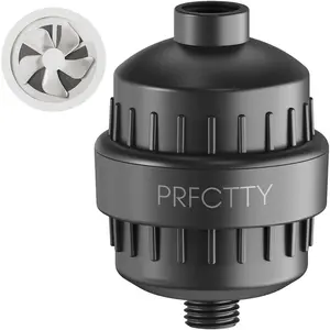 25-Stage Shower Filter Prevents Scale Buildup, Softens Hard Water, Removes 99% Lead Chlorine Fluoride, Revitalize Hair Skin Nails with Purifying Water, High Output Fan Technology, Matte Black