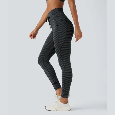 【Creator’s Pick】Halara High Waisted Drawstring Striped Yoga Leggings with Pockets