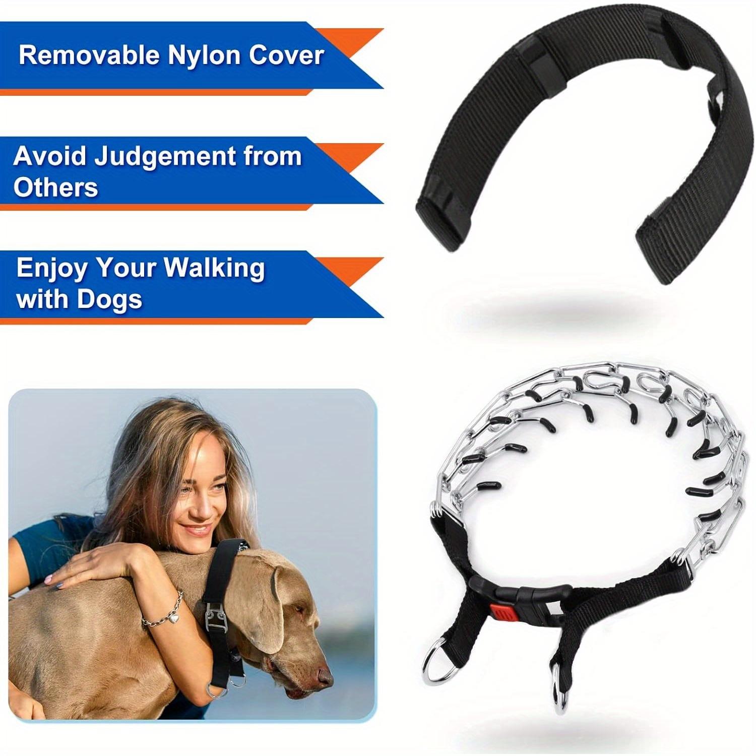 Adjustable Anti-Pull Dog Training Collar with Quick Release Buckle and Metal Spikes - Heavy-Duty Nylon Collar for Small to Large Dogs (Puppies and Adult Dogs) - Barking Control and Traction Obedience Aid, Durable Behavior Correction Collar