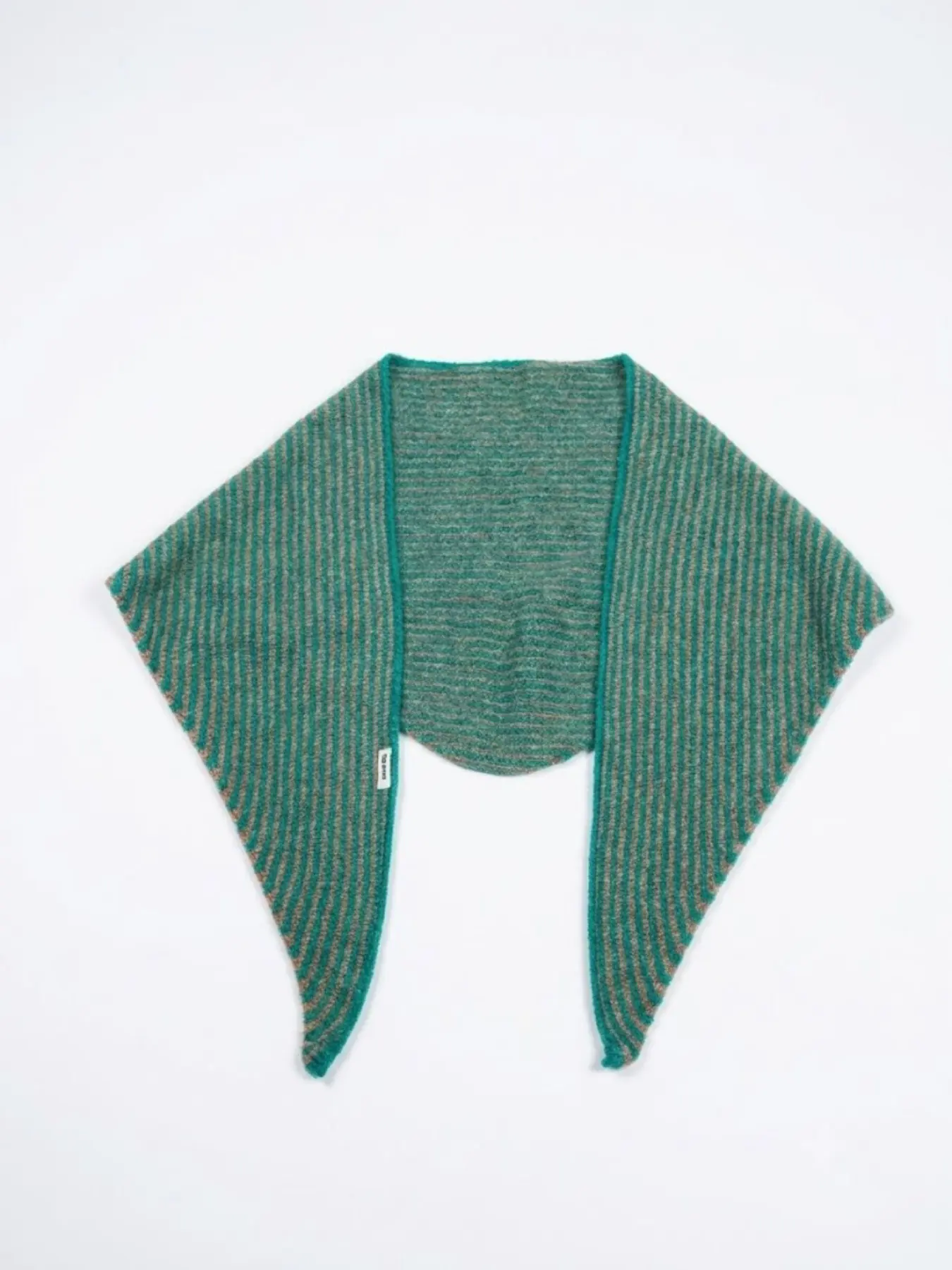 Grunge Aesthetic Striped Knit Shawl for Women, Earthy and Mohair Scarf, Y2K Glam Asymmetric Wrap Shrug, Vintage Gorpcore Accessory
