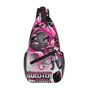Monster High Chest Bag Large Capacity Lightweight Sling Bag for Everyday Use Outdoor Camping and Business Travel Cartoon Casual Merch Shoulder Backpack for Tablet Gift for Men Women and Kids