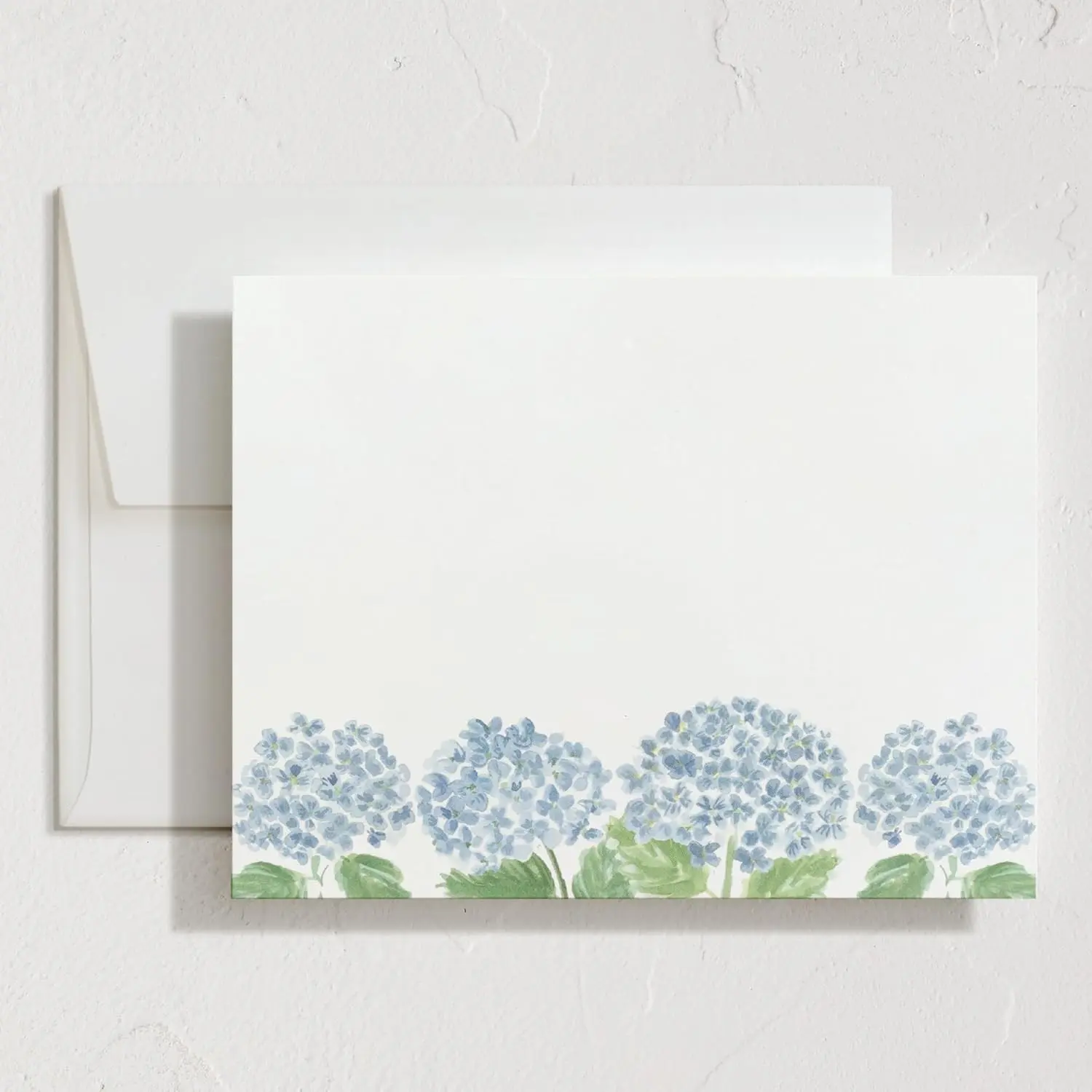 Minted Hydrangea Love Stationery Cards, 10 Count, Blank Cards and Envelopes For Thank You Notes, Invitations & Handwritten Messages, Note Cards & Stationery Set, Gifts for Women, Blue Color Theme