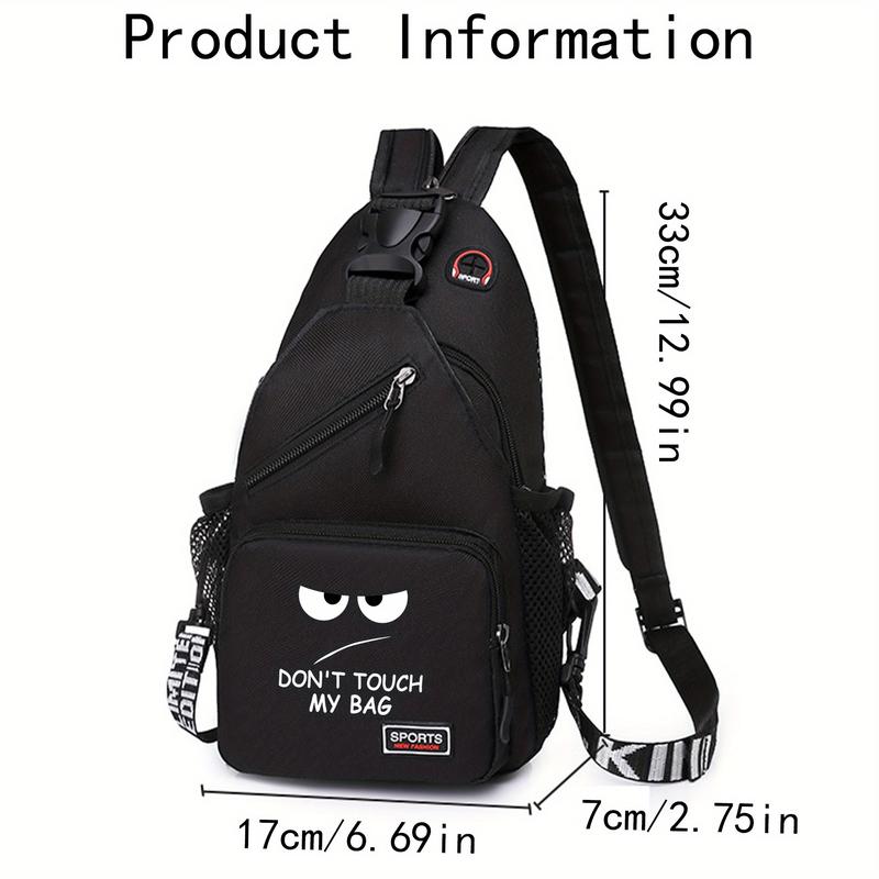 Funny Printed Crossbody Bag for School and Travel, Large Capacity Messenger Bag for Unisex Teen Students, Durable Sporty Shoulder Bag with Adjustable Strap, Casual Sling Backpack Purses