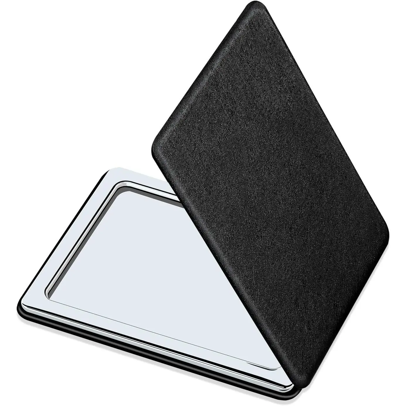 Compact  Mirror for Men, Black, Travel Makeup Mirror for Handbag Pocket Wallet, Portable Double-Sided Magnifying  Mirror for Daily, Work, Business