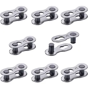 8 Pairs Reusable Bicycle Missing Link Master Link for 6 7 8 9 10 Speed Bike Chain Silver Bike Parts 20 x 7.1 x 7 mm 8 Speed