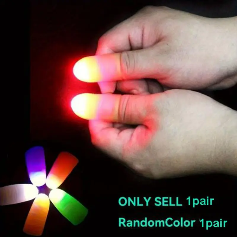 Light Up Finger Light, 1 Pair Magic Glow Finger Light, Novelty Thumb Toy for Nighttime Stage Performances & Party Favors, Light Up Toys, Party Supplies, LED Light, Battery Powered Light