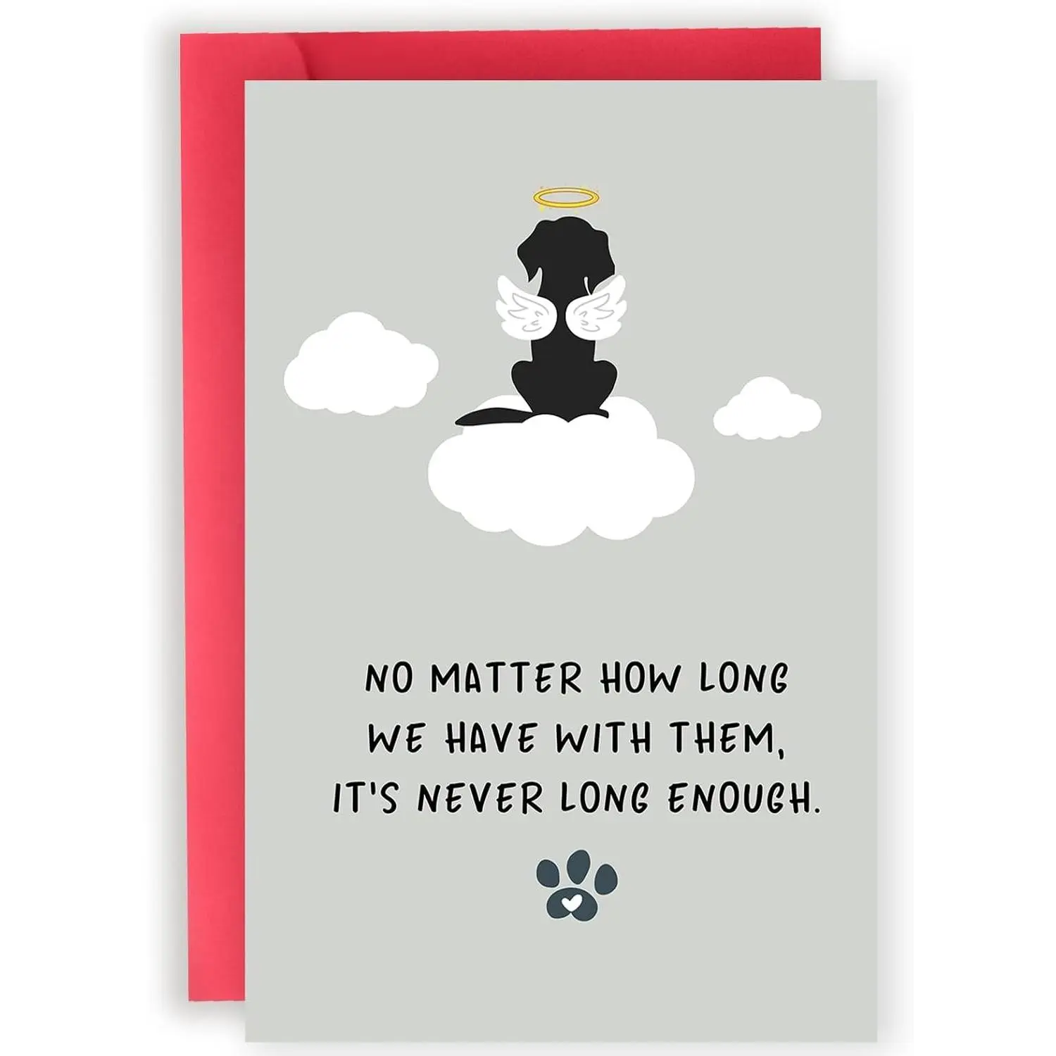 Dog Memorial Card for Pet Owners - Pet Loss Sympathy Card, Premium Cardstock with Envelope, Comfort and Support for Bereavement and RemembranceGift