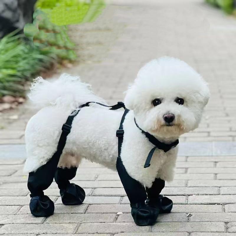 PuppyDog Waterproof Harness Boots - Non-Slip Reflective Paw Protectors With Leg Straps For Walking & Hiking