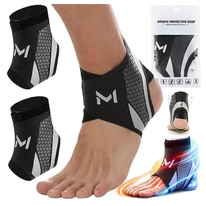 Breathable Ankle Support Brace 2 Pack for Sports & Fitness, Perfect for Running, Cycling, Tennis, Climbing, Comfortable & Durable