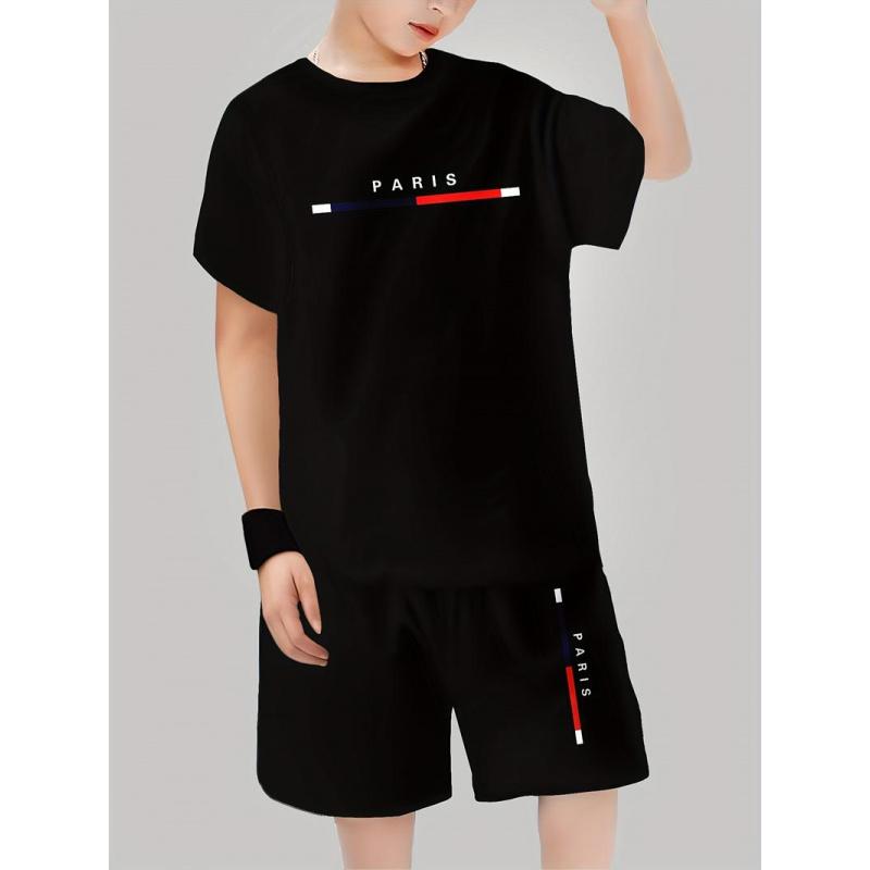 6-Piece Boys'Set 3D Printed Casual Pullover Short Sleeve Shorts T-Shirt Shirt, Boys T-Shirt Shorts Set  Gifts  Gifts