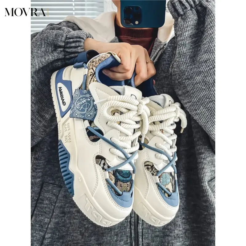 MOVRA1 Men's Fashion Lace-Up Low Top Sneakers, Casual Breathable Comfort Running Shoes, Versatile Round Toe Daily Wear Shoes, Durable and Non-Irritating, Trendy Running Shoes, Workout Sneakers