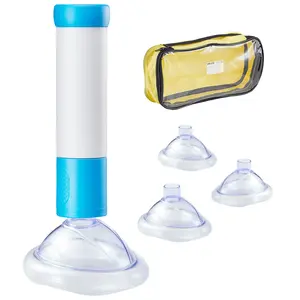 Fathersdaygift VEVOR Choking Rescue Device, Portable Airway Clear Anti Choking Suction Device with 4 Multi-size Masks and 1 Storage Bag, First Aid Kit for Removing Blocked Objects, for Home, School, Travel