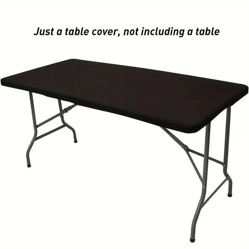 Rectangular Elastic Table Cover, 1 Count Solid Color Washable Tablecloth, Table Cover for Outdoor Dining Table, Home Party, Wedding, Picnic, Outdoor Camping, Rectangle Tablecloth