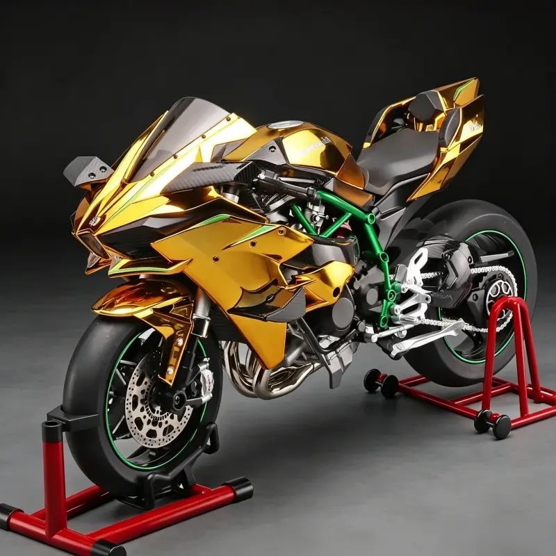 1:9 Alloy Motorcycle Model, Startable, High Detail Design, Adjustable Suspension, Collectible, Desktop Decor