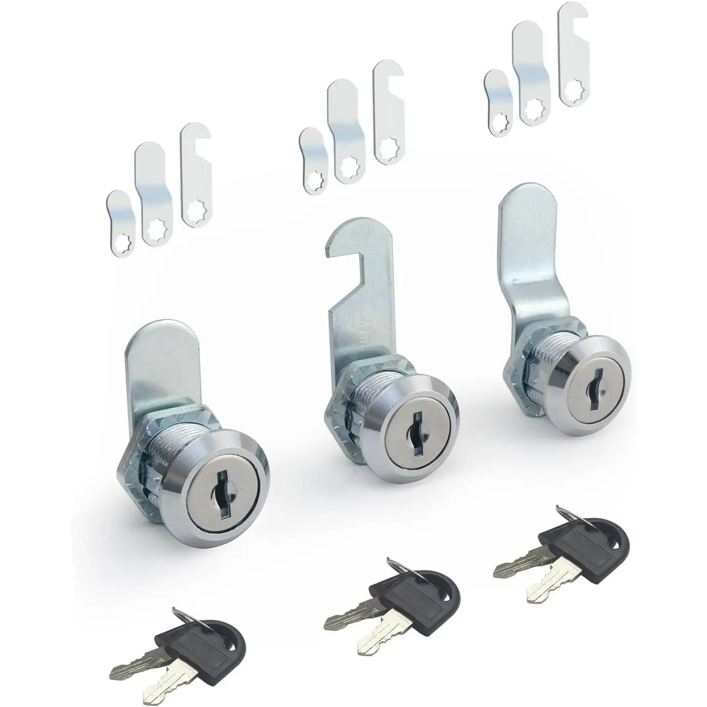 3 Packs Keyed Alike Cabinet Locks with Keys, 5/8 Inch Cam Lock Replacement for File Cabinet, Mailbox and Toolbox