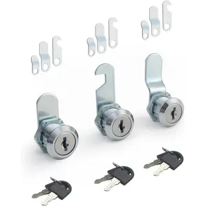 3 Packs Cabinets Locks with Keys, Keyed Alike Cam Lock for File Cabinet, Mailbox Toolbox Replacement, 5/8 Inch