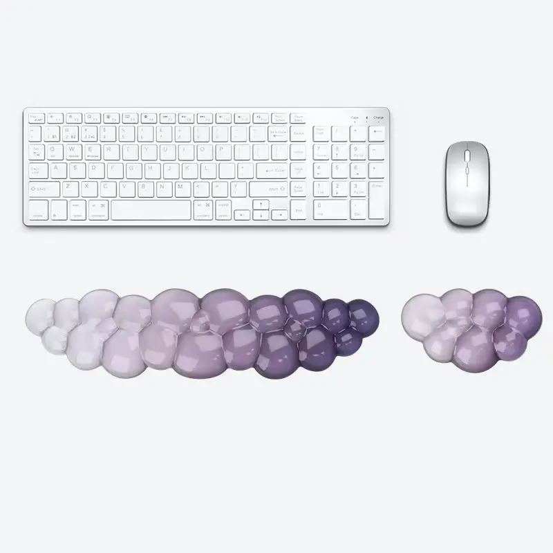 Ergonomic Gel Wrist Rest Set, Transparent Silicone Keyboard & Mouse Wrist Support Pad, Non-Slip Office Desk Hand Cushion