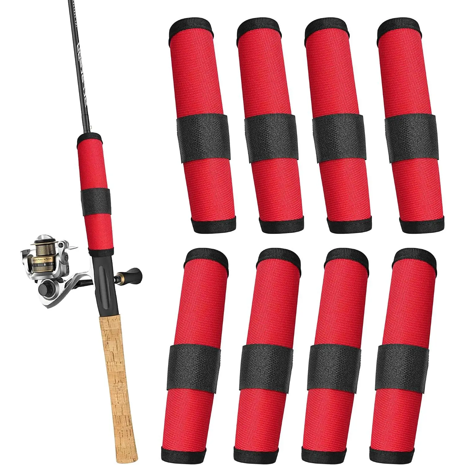 8 count Fishing Lure Wraps,Lure Covers,Proect Fishing Lures,Keep Safe | PVC & ‎Oxford Cloth,Hook Covers Open and Close Easily,Prevents Hooks from Injuring People, Easy to Transport, -Free