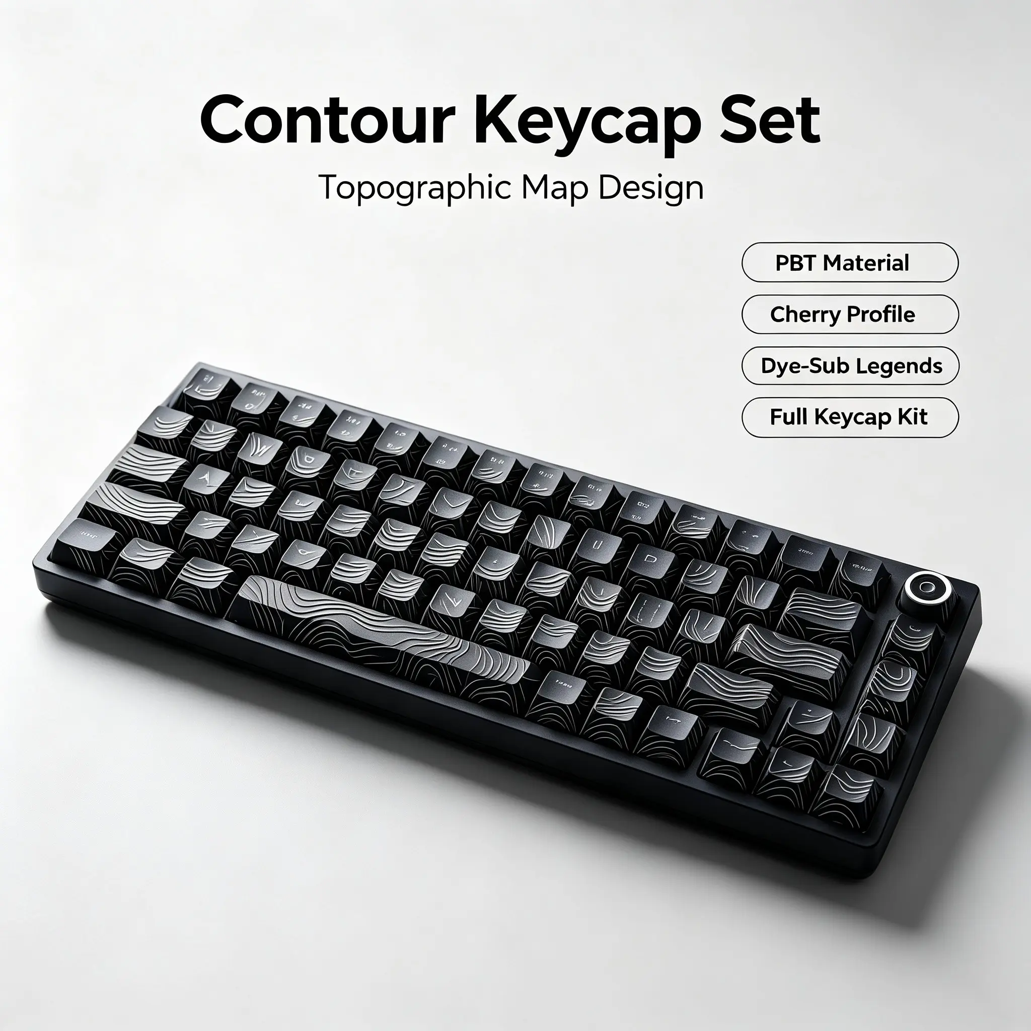 Topographic Map Contour PBT Keycaps Cherry Profile Dye Sublimation Custom Key Caps Full Set For MX Switches Mechanical Gaming Keyboard Desk Decor