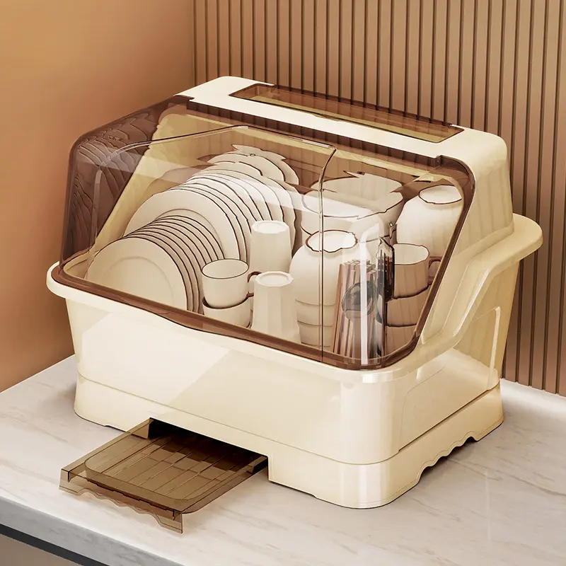 Drain rack, bowl rack, kitchen, tableware storage box, extra large countertop, plastic cupboard, household multi-functional storage box