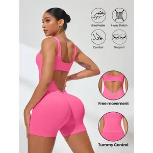 Yoga Outfit, Athletic Fitness Jumpsuit, Women's Tight High-Elastic Butt-Lifting Yoga Bodysuit