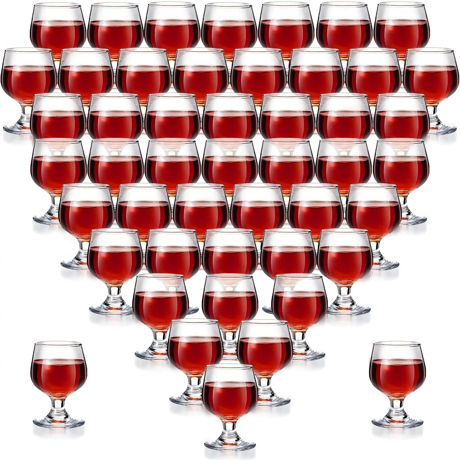 Meanplan 1.7 oz Cute Mini Shot Glasses Brandy Snifters Set (48 Pieces), Small Glass Cups for Whiskey, Juice, Vodka, Sherry, Champagne, Brandy, Perfect for Dinner Party Supplies