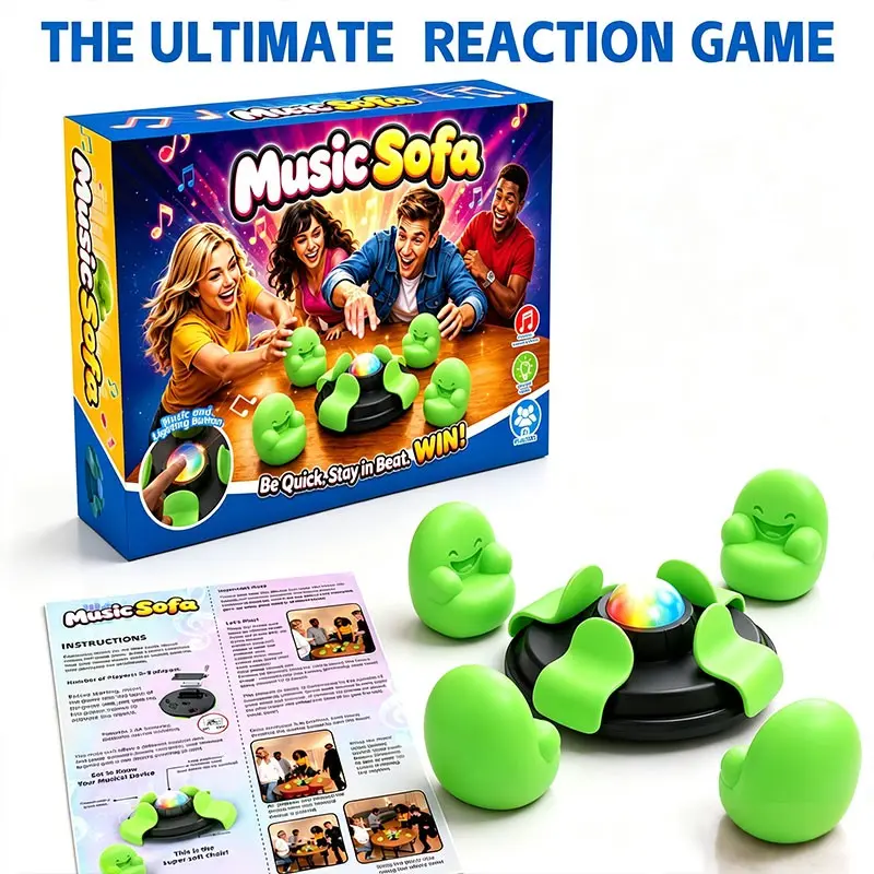 Musicsofa Sound Light Rhythm Challenge Board Game, Fun Interactive Reaction Training Toy, Kids Family Party Game, Requires 2 Aa Batteries