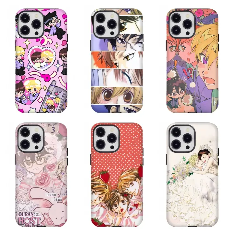 000uran High Sch00l H0st Club Anime Phone Case  Kawaii Shoujo Manga Aesthetic Compatible for iPhone 17 16 15 14 13 12 11 and for Samsung S21-S25 Classic Shojo Anime Fan Gift