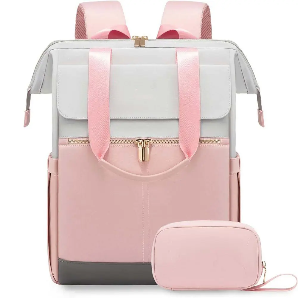 New Multi-Functional Simple Cross-Border Women's Travel Laptop Bag, Large Capacity Cream Color Backpack, Stylish and Practical Design