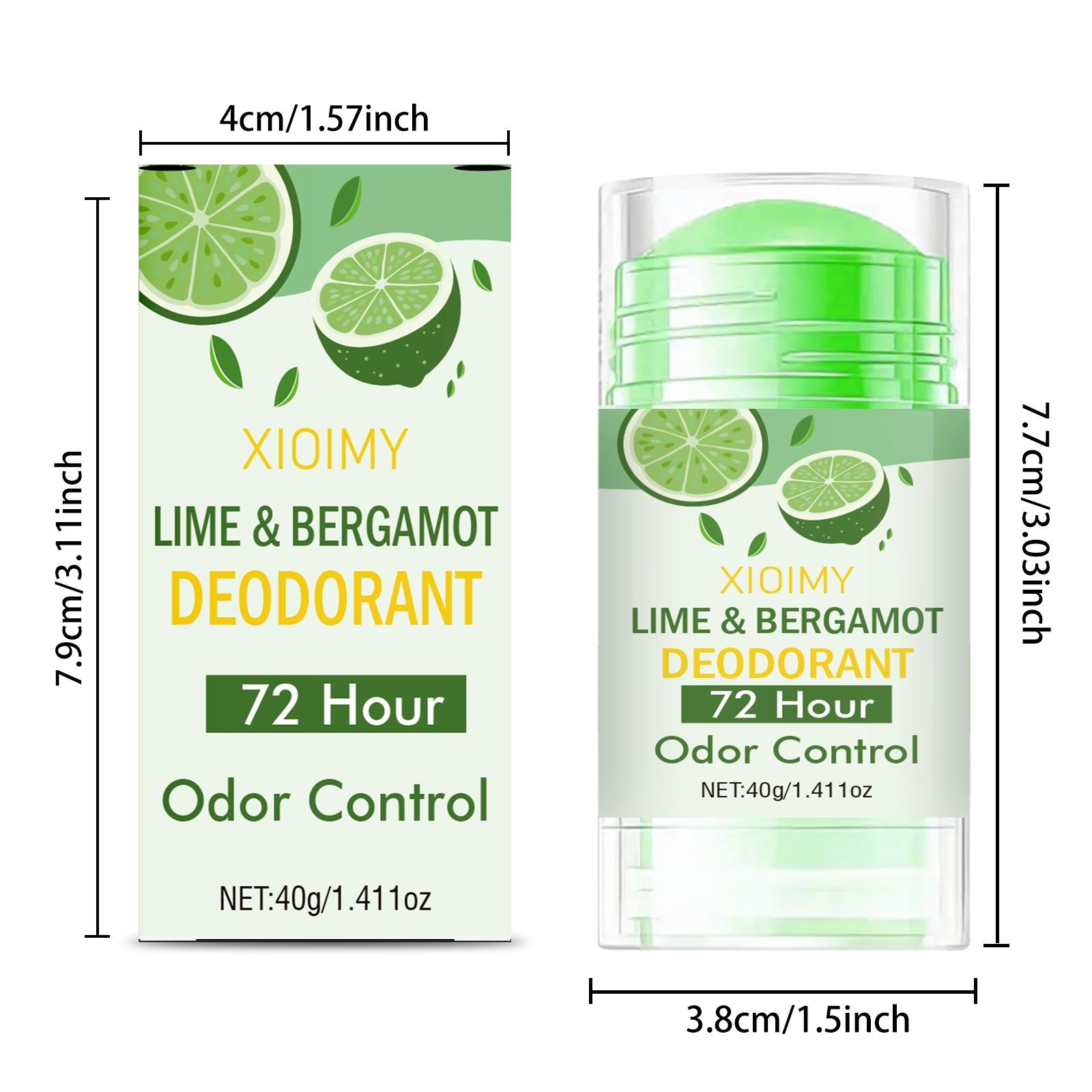 Lemon & Mandarin Deodorant Stick, Long-Lasting Fresh Scent, Aluminum-Free, 72h Odor Protection, Odor Neutralizer, Suitable for Underarms, Body, Women & Men