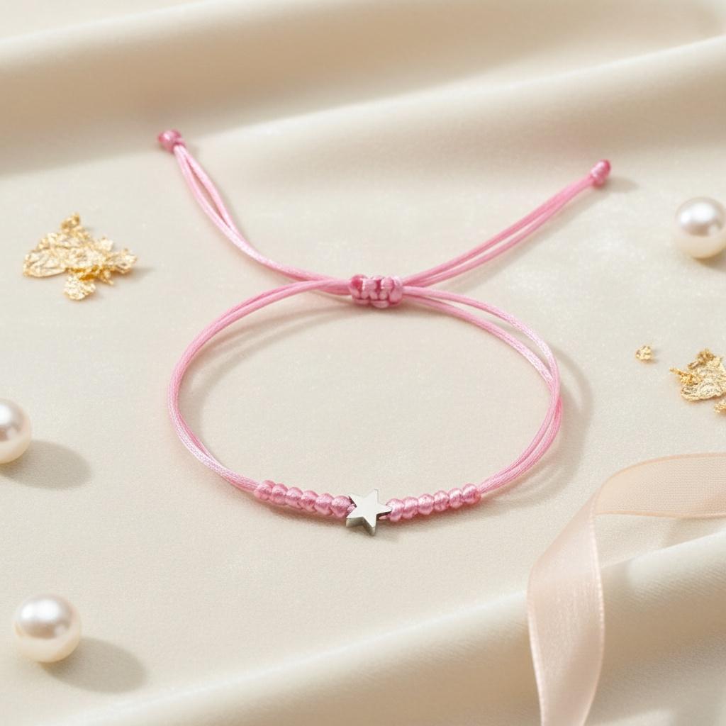 A Easy And Cute Multicolored Star Couple Handmade Woven Red String Bracelet, Minimalist Wrist Accessory, Pentagram, for Couples, Best Friends, And Parent- Matching Bracelets