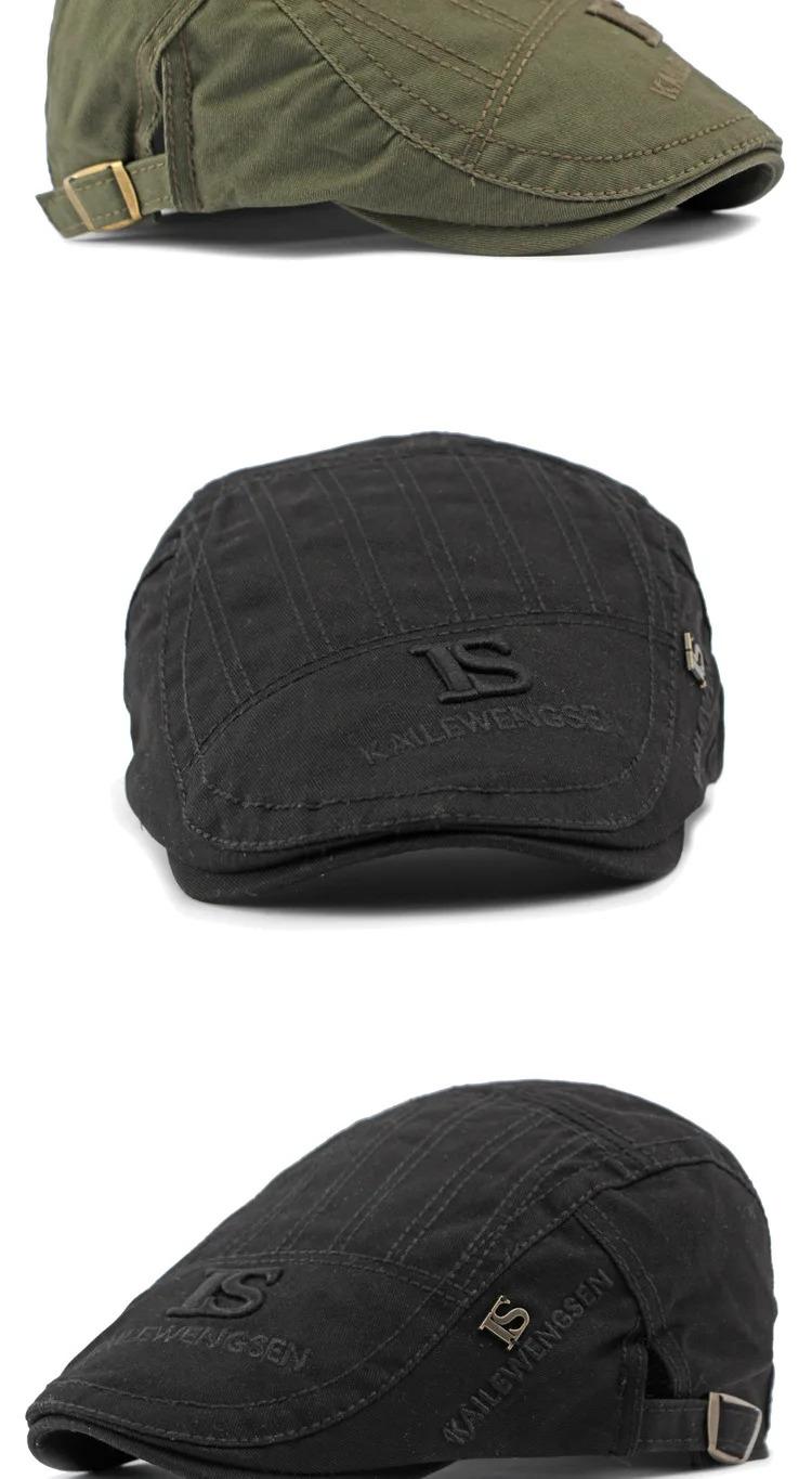 2025 Hat Men's Spring Summer  Embroidery Cotton Cap British Vintage Fashion Forward Hat Women's Casual Beret Youth Hat