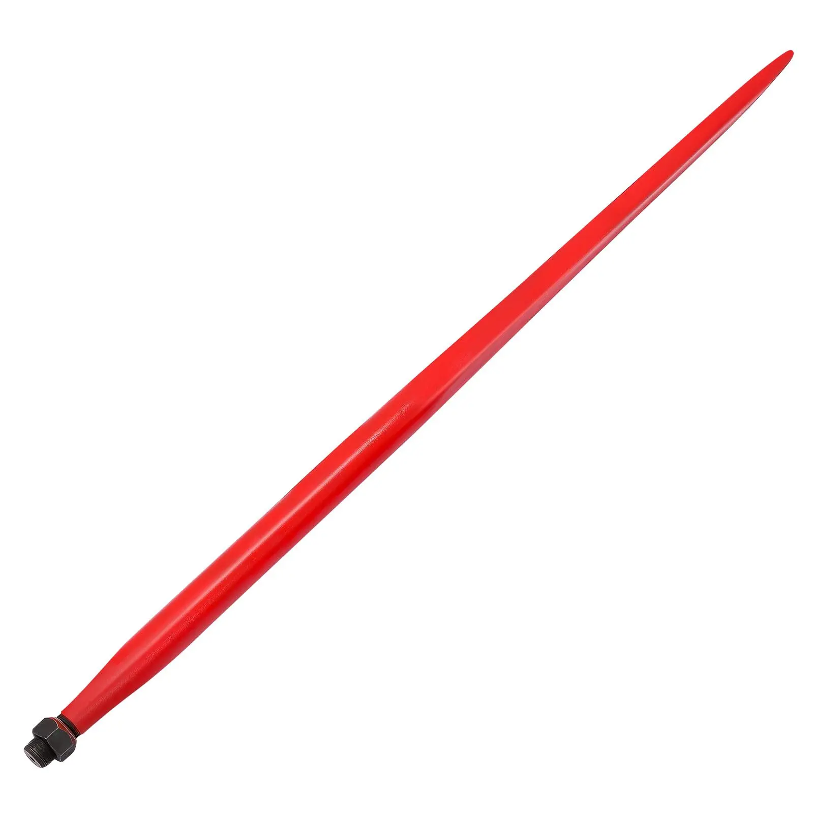 49" Hay Spear - Heavy Duty Bale Spike Quick Attach Square Hay Bale Spearr, 4000 LBS Load Capacity Conus 2 Square Spike with Reinforced Sleeve & M30 Hex Nut, Full Red Powder Coat, Quick Attach Compatible with Kubota Compact Tractors