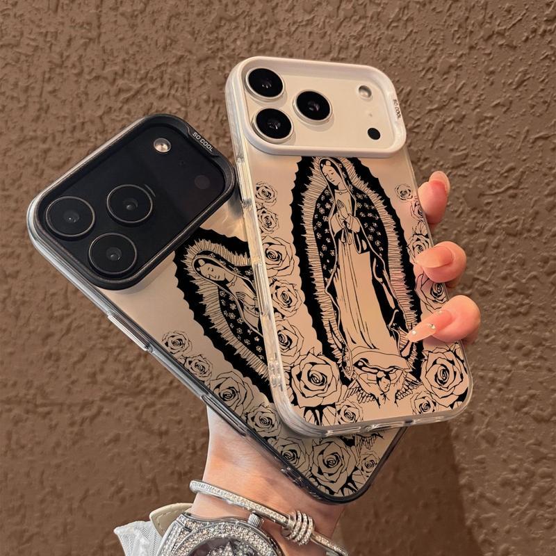 Virgin Mary Pattern Case for iPhone 17 Pro Max 17 Air 16/15/14/13/12/11 Pro Max Plus Retro High-end Shockproof Drop Screen Protection Cute Durable PC Smartphone Cover