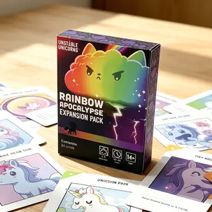 Rainbow Apocalypse Expansion Pack Card Game, Cute Rainbow Characters, Sweet Treat Theme, Party Essential Board Game, Family & Friends Fun