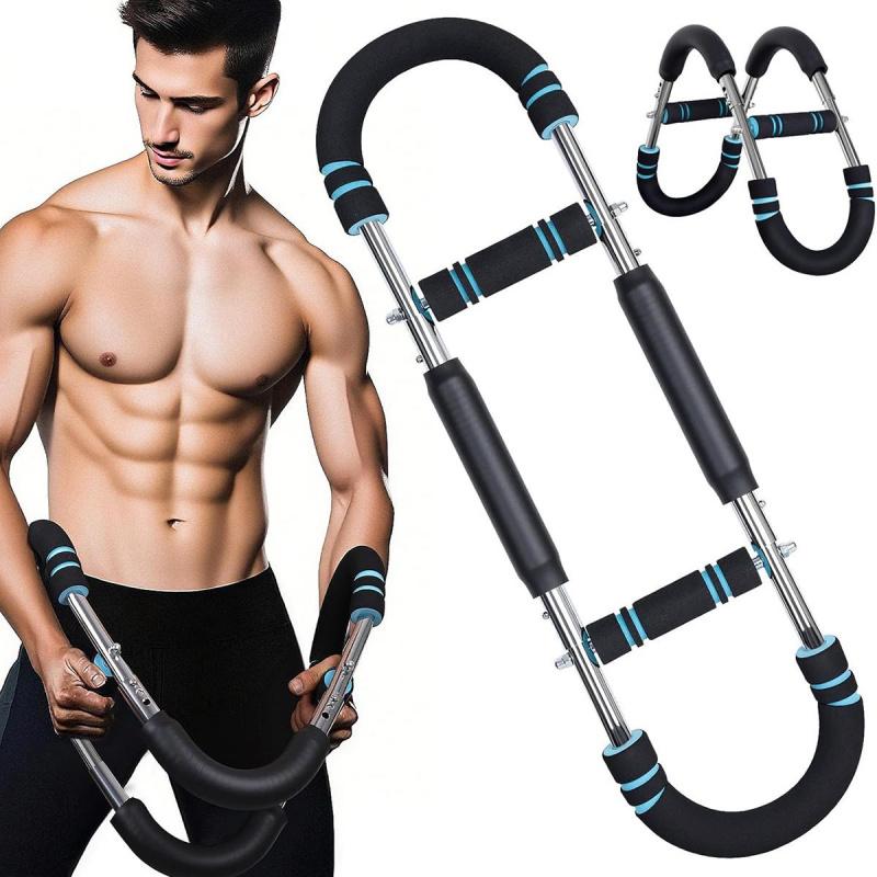 Rotary arm trainer, portable home fitness equipment, suitable for chest and arm exercises, ideal adjustable resistance bar for upper body fitness, suitable for men