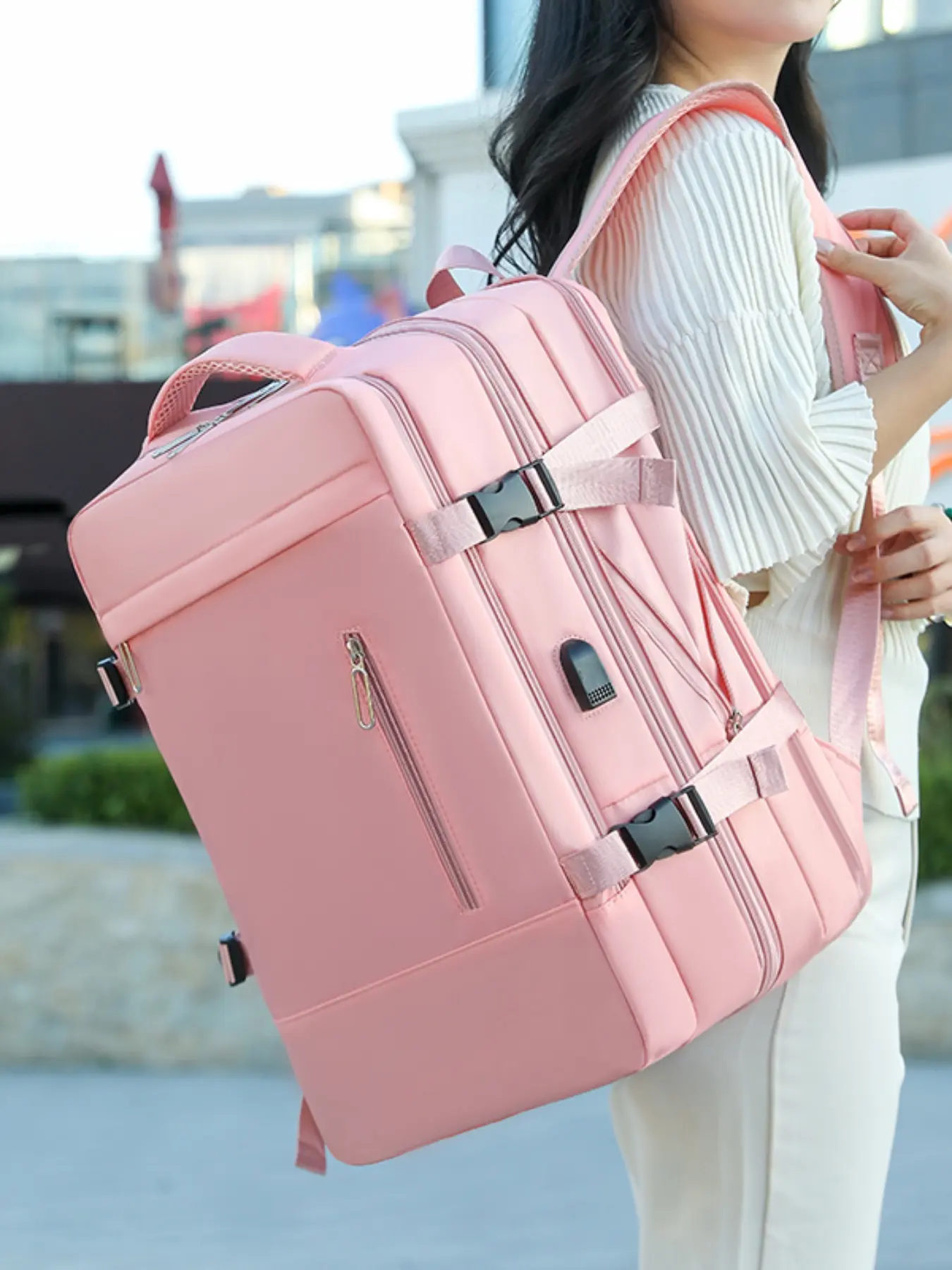 Travel Multifunctional carry on Backpack with usb, 15inch Laptop Bag, Expandable Large Capacity, Water-resistant Material, Suitable for Travel and Business.work bag, shopping bag,Fall/Autumn Winter everyday bag .Halloween, Christmas,Valentine's Day gift.