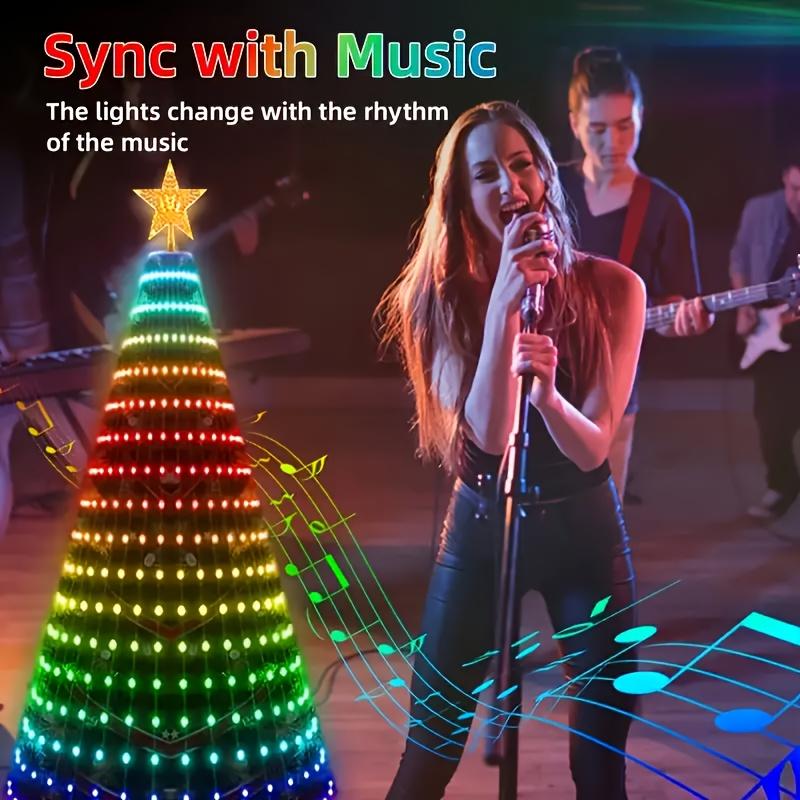 Hoodink Smart Christmas Tree Lights, Treeless with Remote and APP Control, RGB Color-Changing Light String with 400 LEDs, 11 Modes, Timer, Music Sync, Suitable for Christmas Decorations and Holiday Party Decorations