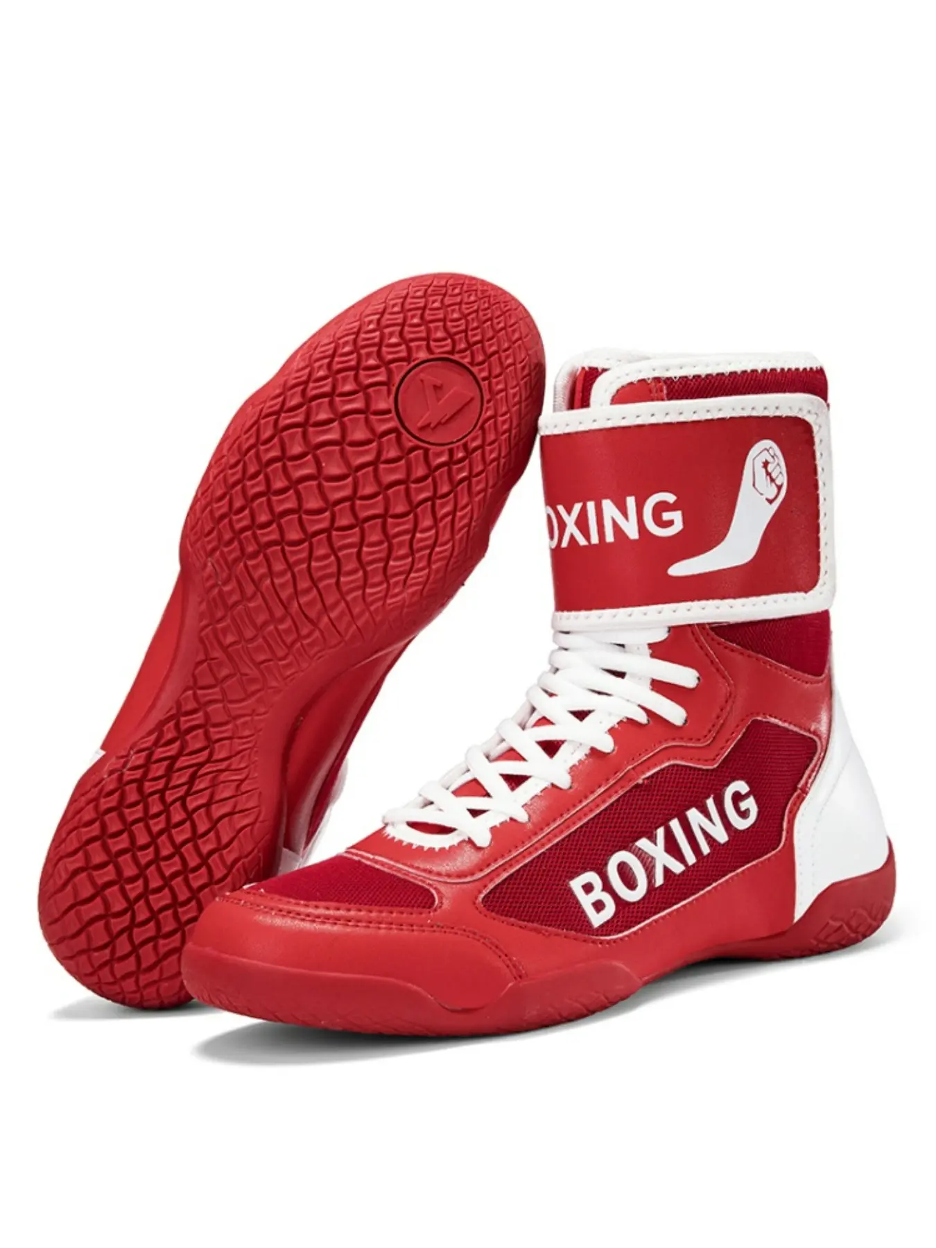Men's Boxing Shoes, Professional Boxing Shoes, High Top Lace Up Training Shoes, Gym Shoes, Combat Training Shoes, Indoor Boxing Training Shoes, Training Footwear