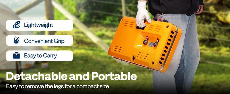 2-in-1 Gas Camping Stove with Detachable Legs, Portable Propane Grill, 20000 BTU Tabletop Grill Cooker for Party, Camping, Picnics, Backyards