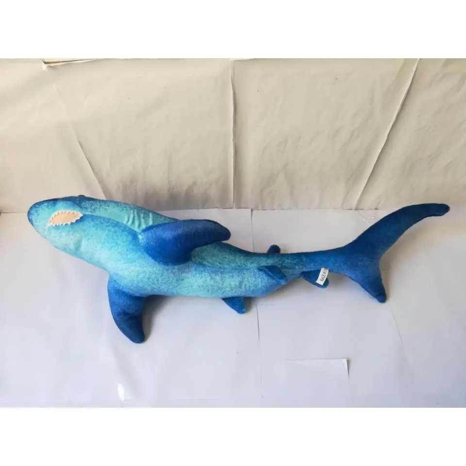 about 50cm cartoon shark plush toy blue shark soft doll throw pillow birthday gift w1851