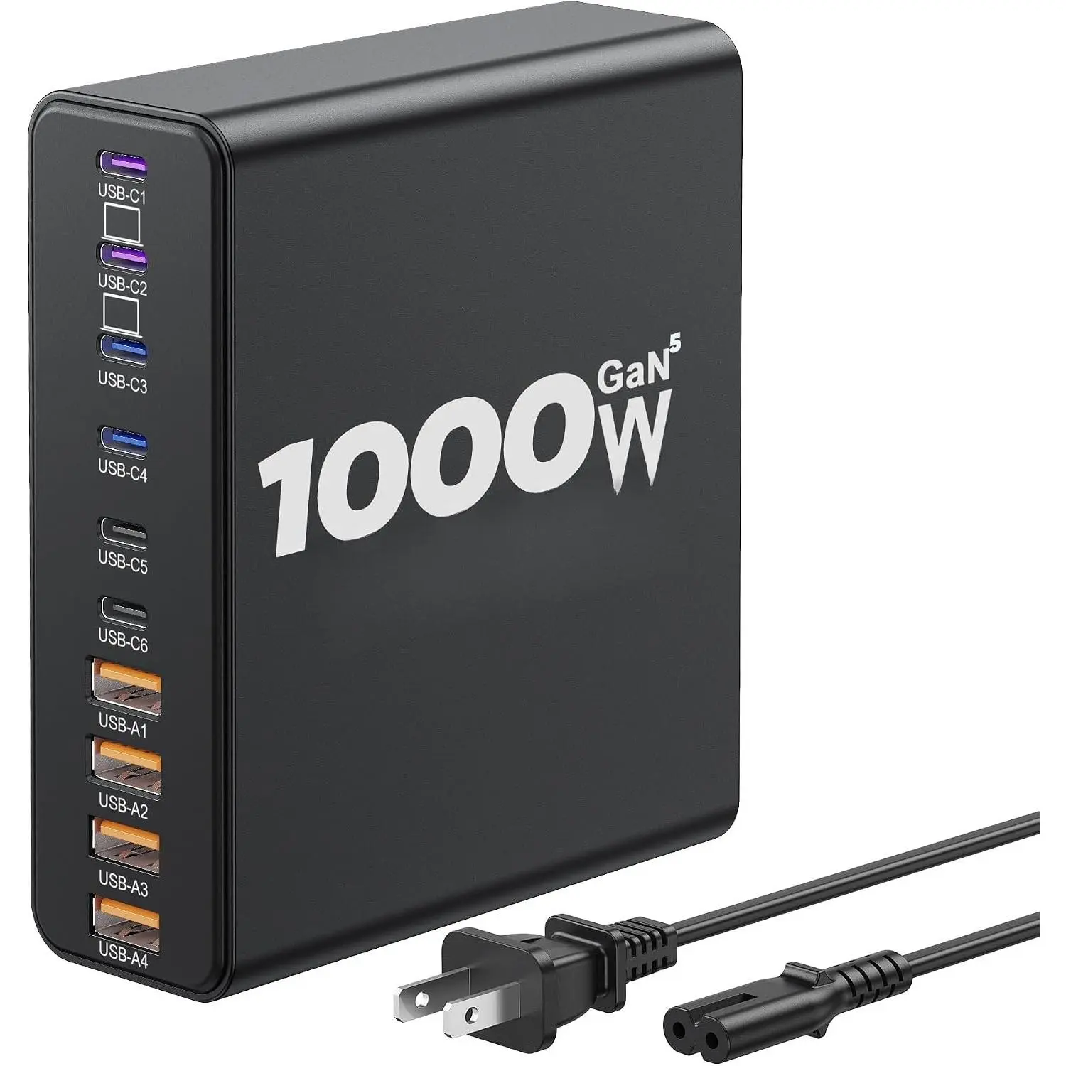 1000W USB C  Station, 120W PD GaN5 Super  USB C Charger Block |  Type C for PC Laptop MacBook Pro/Air 10 Port Charger Compatible with  17 16 15 14 13 12 Pro Max, iPad, Galaxy