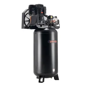 【DealsForYouDays】VEVOR 60 Gallons Heavy-Duty Air Compressor, 5HP 12 SCFM at 90PSI Air Compressors Max 145PSI Pressure, Oil-Lubricated Compressor Tank for Industrial Manufacturing, Large Workshops (230V 60Hz, No-Plug)